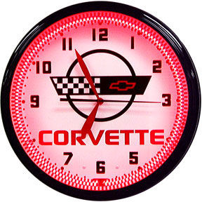 Corvette C4 Neon Clock with Red Neon Photo Main