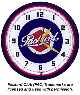 Packard Neon Clock with White Neon Photo Main