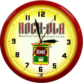 Rock Ola Neon Clock with Yellow Neon Photo Main