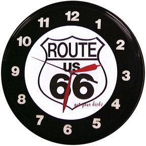 Route 66 Neon Clock with Blue Neon Photo Main