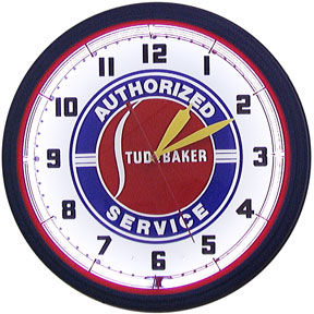 Studebaker Service Neon Clock with White Neon Photo Main