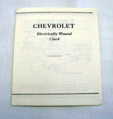 1955-56 Chevrolet Electric Clock Instruction Folder Photo Main