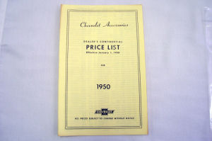 1950/1950T Chevrolet New car/truck retail accesory price booklet Photo Main