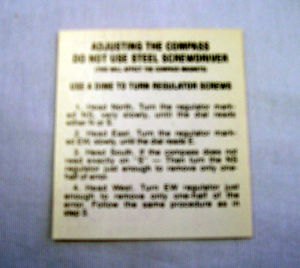 1937-59 Chevrolet Compass instruction glove box decal Photo Main