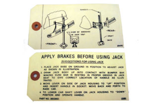 1937-40 Chevrolet Jack instruction tag  Photo Main