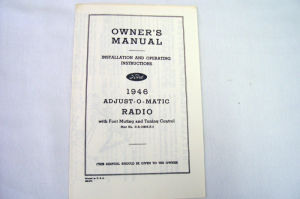 1946 Ford Radio owners manual Photo Main
