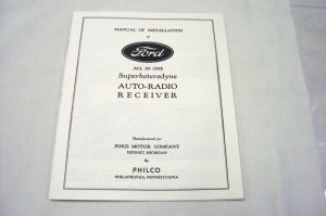 1933-34 Ford Radio owners manual Photo Main