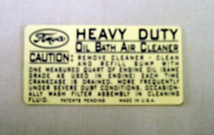 1948-51T Ford Oil bath air cleaner decal Photo Main