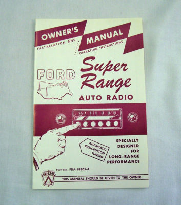 1954 Ford Radio owners manual (Super range) Photo Main