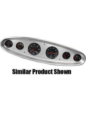 1932 FORD OVAL BILLET ALUMINUM DASH INSERT - 6 GAUGE 3-3/8" AUTOMETER (TRADITIONAL), MOON - POLISHED Photo Main