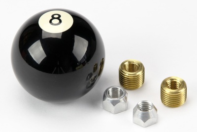 Shift Knob Solid Resin 2-1/4" Round Black 8-Ball Photo Main