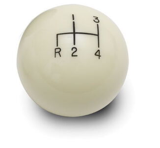 Shift Knob Solid Resin 2" Round Ivory 4 Speed (Reverse Down Left) Photo Main