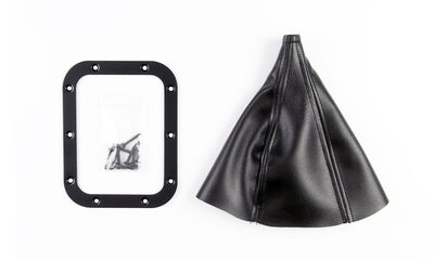 Rectangular Black Stainless Shifter Boot & Ring Photo Main