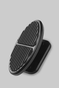 Oval Billet Aluminum Pad w/Rubber - Black Photo Main