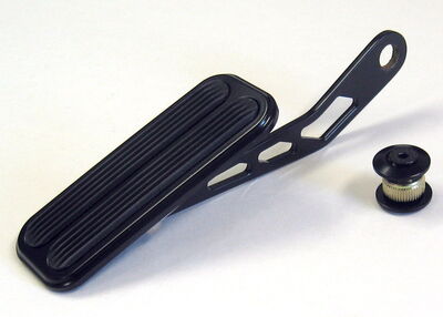 XL Black Steel Throttle Pedal for Lokar Drive-By-Wire w Rubber Insert Photo Main