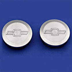 1940-66 Chevy Bedside Hole Cap "Bowtie" - Satin Aluminum Photo Main