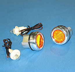 1967-87 Chevy Bed Roll Lights - Polished Aluminum w/ Amber Lights, Stepside Photo Main