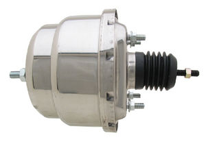 Universal 7" Dual Diaphragm Chrome Power Brake Booster Photo Main