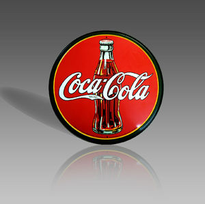 COCA COLA ROUND METAL SIGN Photo Main