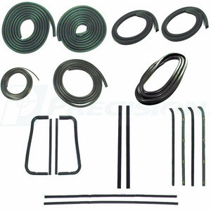 1960-63 Chevy/GMC Truck Complete Weatherstrip Kit w/o Chrome Trim for Metal Framed Glass Photo Main