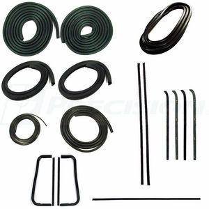 1960-63 Chevy/GMC Truck Complete Weatherstrip Kit w/o Chrome Trim for Non-Metal Framed Glass Photo Main
