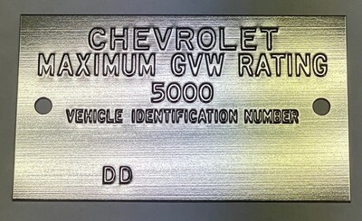 1967-69 Chevrolet Truck/Blazer Blank Vin Tag Photo Main