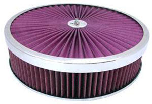 14X3 Air Cleaner Chrome Trim Super Flow W/ Dominator Base - Washable Element Photo Main