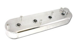 LS1 Fabricated Aluminum Polished Valve Covers - Tall, Plain w/ Coil Mounting Studs Photo Main