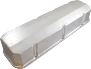 1965-95 BB Chevrolet Fabricated Anodized Aluminum Flat Top Valve Covers - Tall, w/ No Holes Photo Main