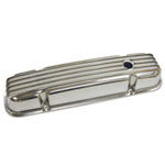 1959-79 Pontiac Nostalgic Polished Aluminum Finned Valve Covers - w/ Holes Photo Main