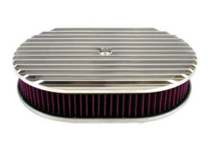 Polished Aluminum 12" X 2" Full Finned Air Cleaner Washable Element Photo Main