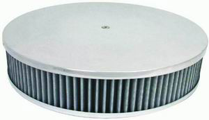 14X3 Air Cleaner Plain Polished Aluminum W/ Recessed Base - Washable Element Photo Main