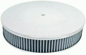14X3 Air Cleaner Plain Polished Aluminum W/ Flat Base - Washable Element Photo Main
