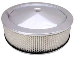  Stainless Muscle Car Style Air Cleaner W/ Recessed Base 14" X 4" - Paper Element Photo Main