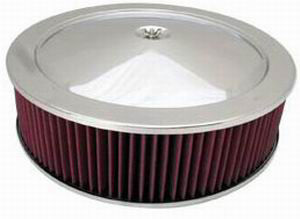  Stainless Muscle Car Style Air Cleaner W/ Dominator Base 14" X 4" - Washable Element Photo Main