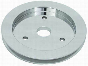 Polished Aluminum BBC Single Groove Crankshaft  Pulley  (SWP) Photo Main