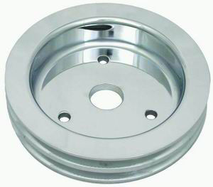 Polished Aluminum BBC Double Groove Crankshaft  Pulley (SWP) Photo Main