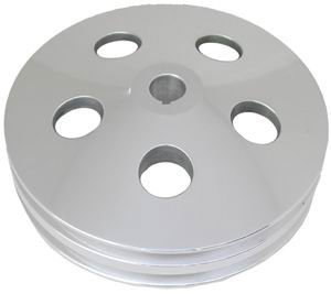 Polished Aluminum GM Power Steering Double Grove  Pulley  Photo Main