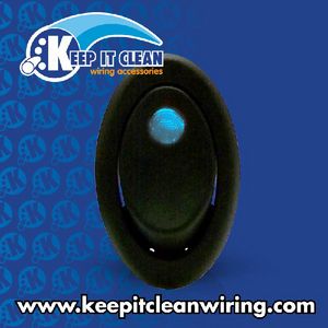 Oval LED Rocker Switch - Blue 20a/12vdc Photo Main