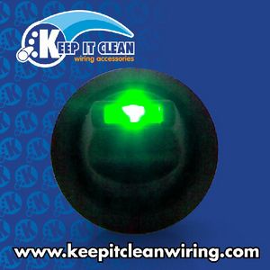 Lever Style LED Round Frame Switch - Green 20a/12vdc Photo Main