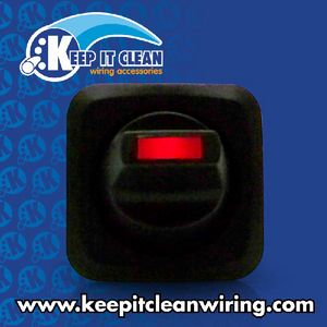 Lever Style LED Square Frame Switch - Red 20a/12vdc Photo Main