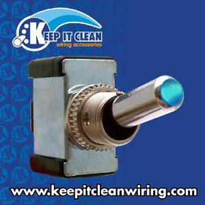 All-Metal Toggle Switch With LED - Blue 20a/12v Photo Main