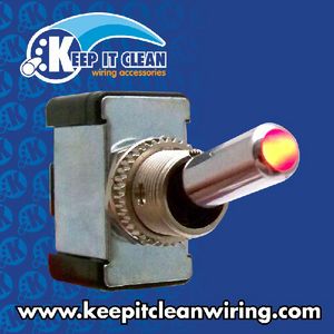 All-Metal Toggle Switch With LED - Red 20a/12v Photo Main