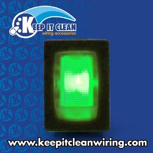 Illuminated Rocker Switch 2 - Green 16a/12vdc Photo Main
