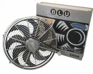 14" Chrome Zirgo 2122 fCFM High Performance Blu Cooling Fan  Photo Main