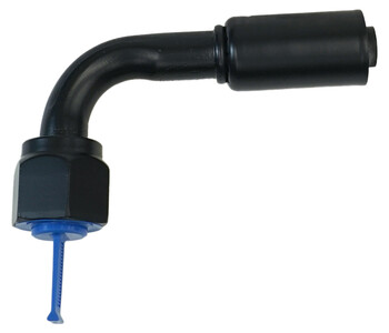 Beadlock O-Ring Black Fitting - 90 Degree NO 8 Reduced Barrier Hose Fitting Photo Main