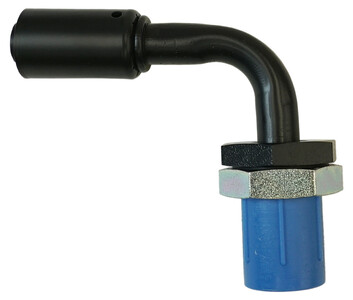 Bulkhead Beadlock Black Male Fitting - 90 degree NO 10 Reduced Barrier Hose Fitting Photo Main