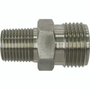 Manifold Heater Fitting Straight 3/8 Inch NPT to #10 male O-ring - Stainless Photo Main