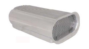Finned Aluminum Hood Scoop, Dual Quad - Polished W/ Washable Element Photo Main