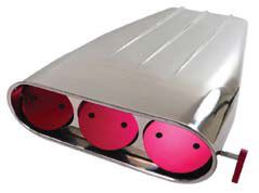Polished Aluminum "Finned" Street Hood Scoop With Washable Element Photo Main